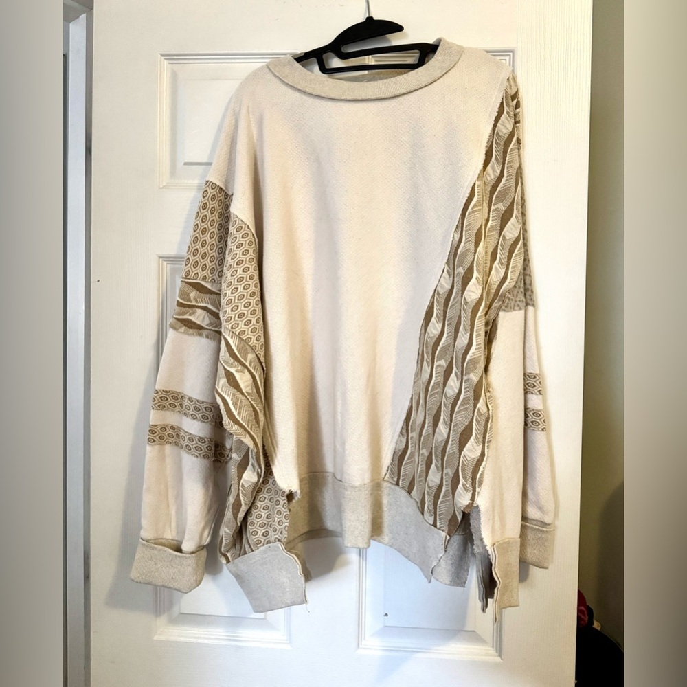 Oli & Hali Beige Patchwork Pullover - image 1